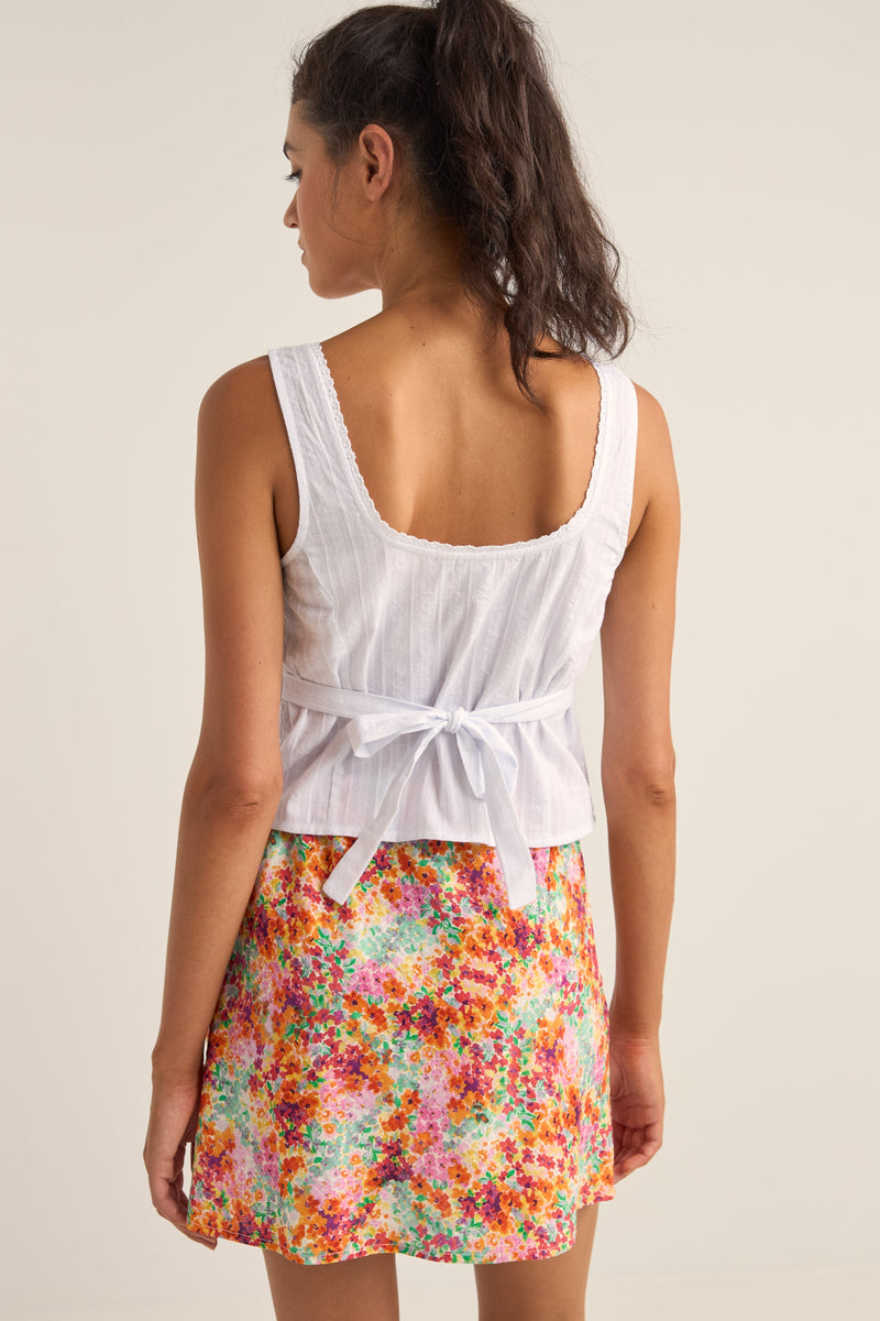 Brighton Button Front Top White