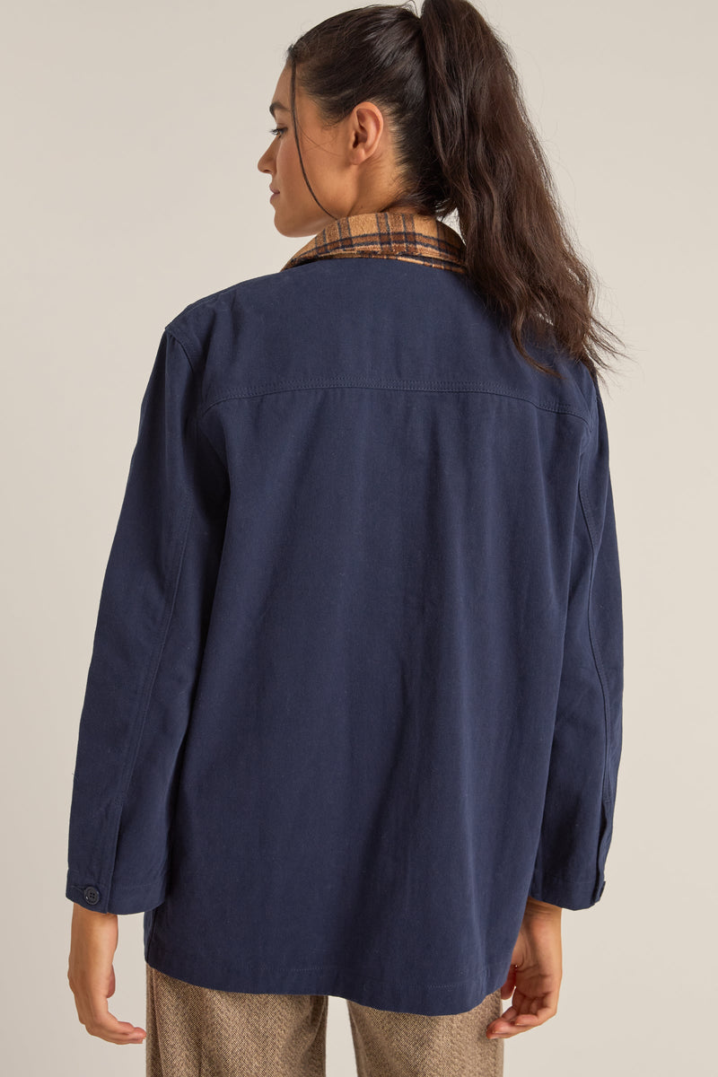 Pearls Oversized Jacket Navy