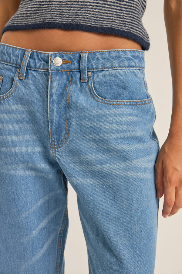 Washed Out Denim Pant Blue