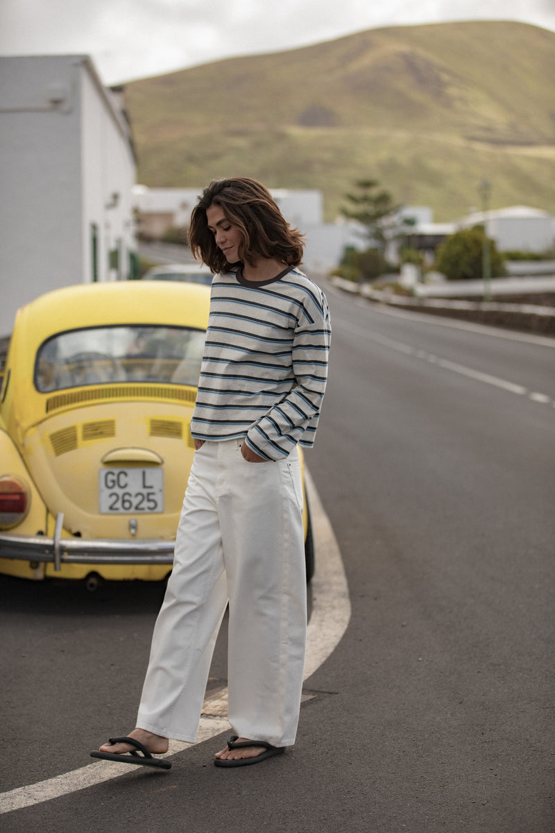 Porto Stripe Long Sleeve Grey – Rhythm