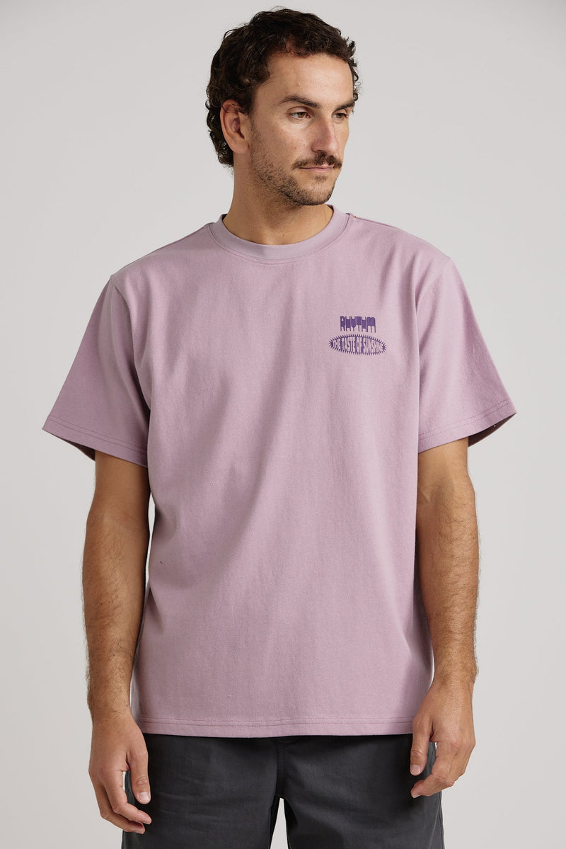 Heavy Vintage Block Ss T Shirt Mauve