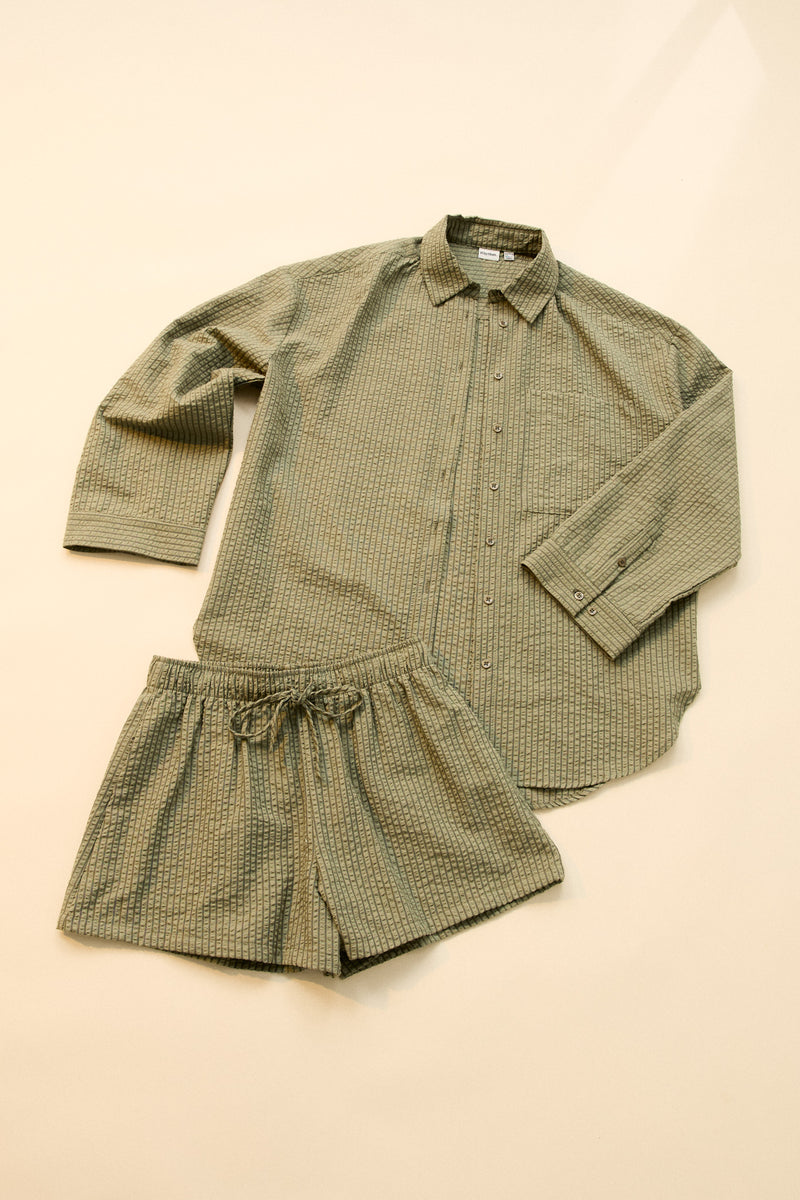 Overswim Stripe Shirt Olive