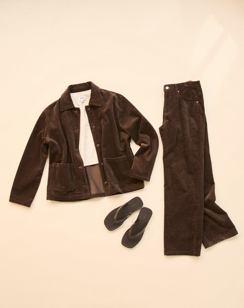 Luca Cord Shacket Chocolate