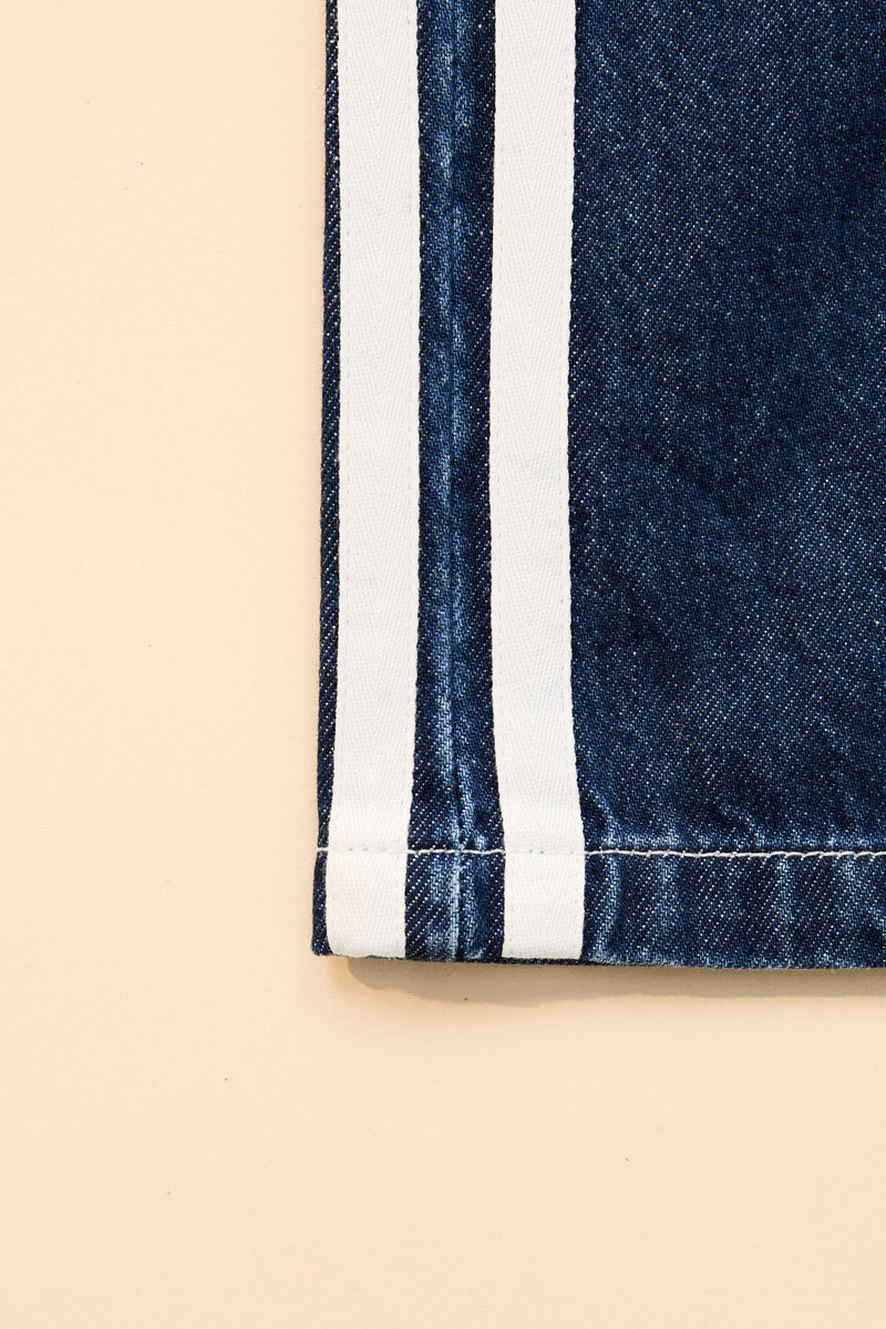 Contrast Denim Jean Blue