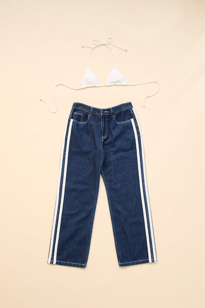 Contrast Denim Jean Blue