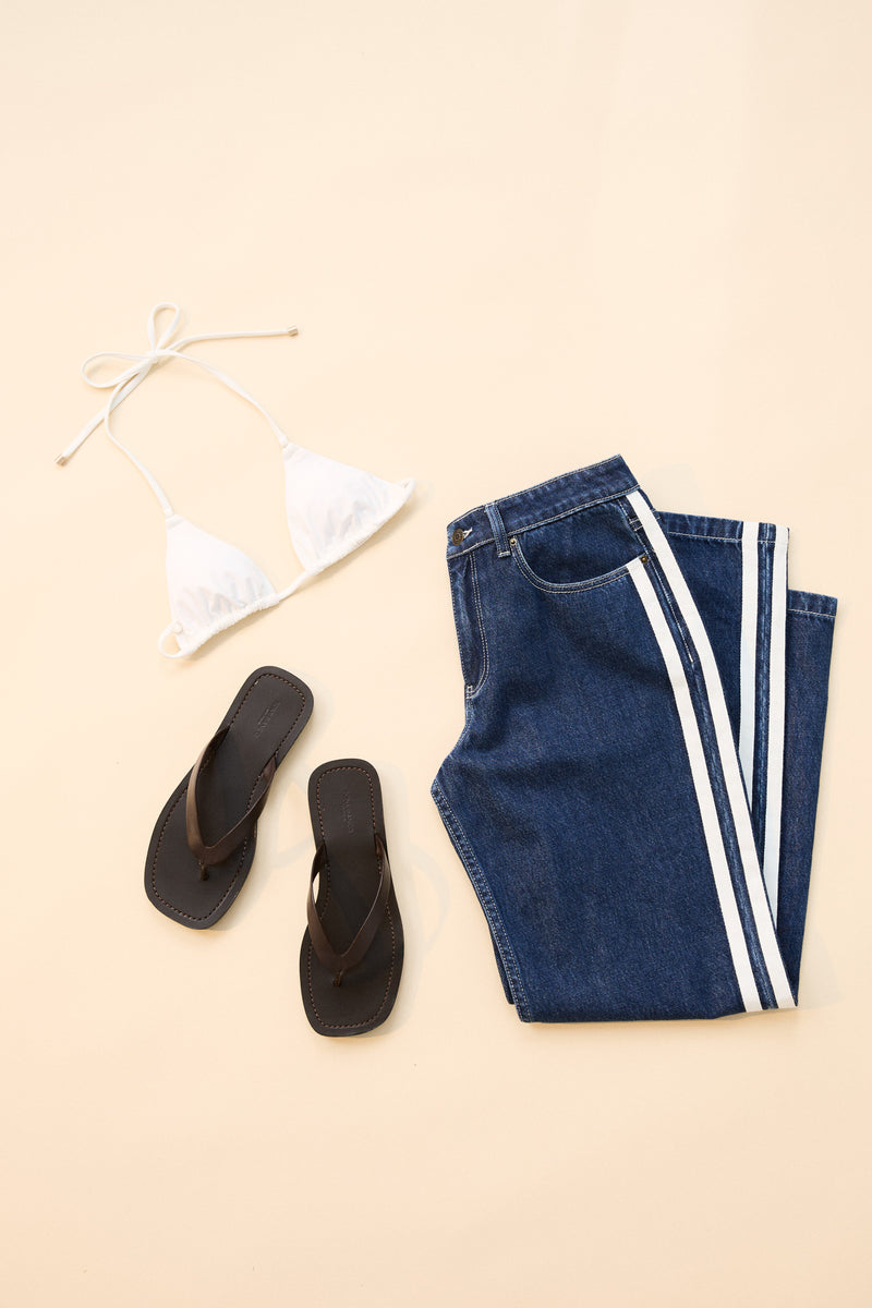 Contrast Denim Jean Blue