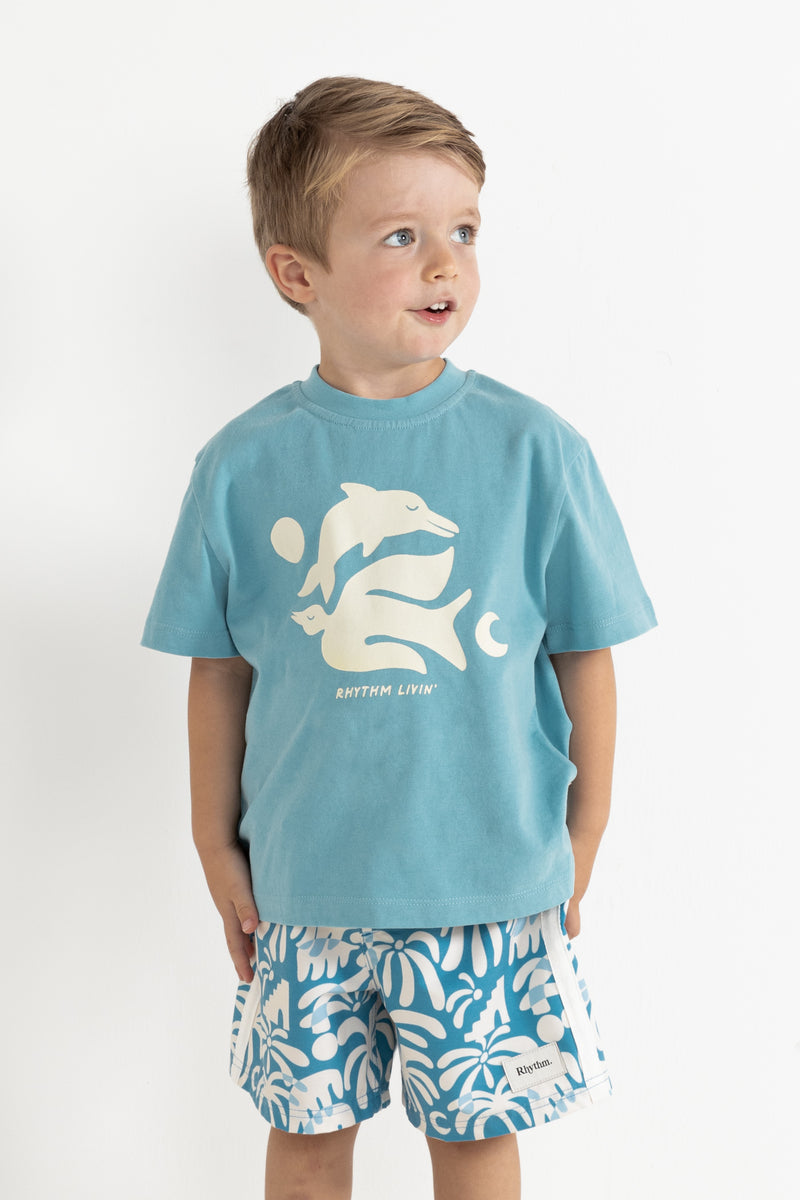 Kids Peace SS T-Shirt Blue