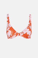 Catalina Floral Underwire Top Red