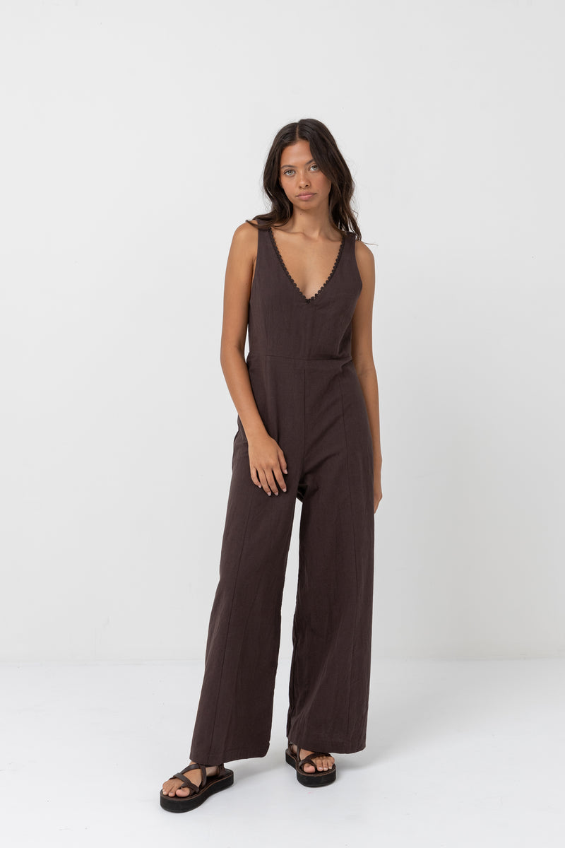 Dawn Wide Leg Jumpsuit Chocolate