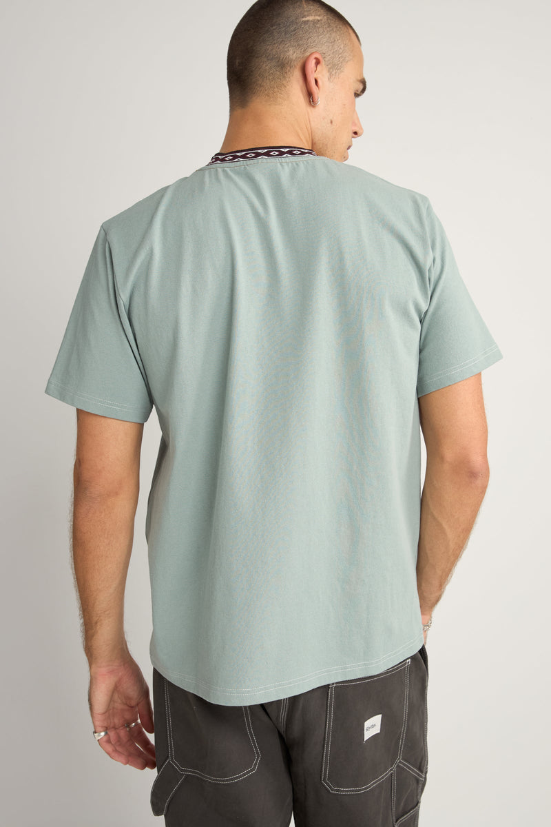 Contrast Neckband Ss T Shirt Teal