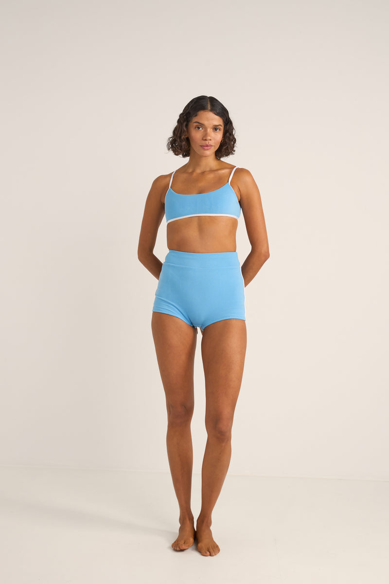 Terry Contrast Surf Short Blue