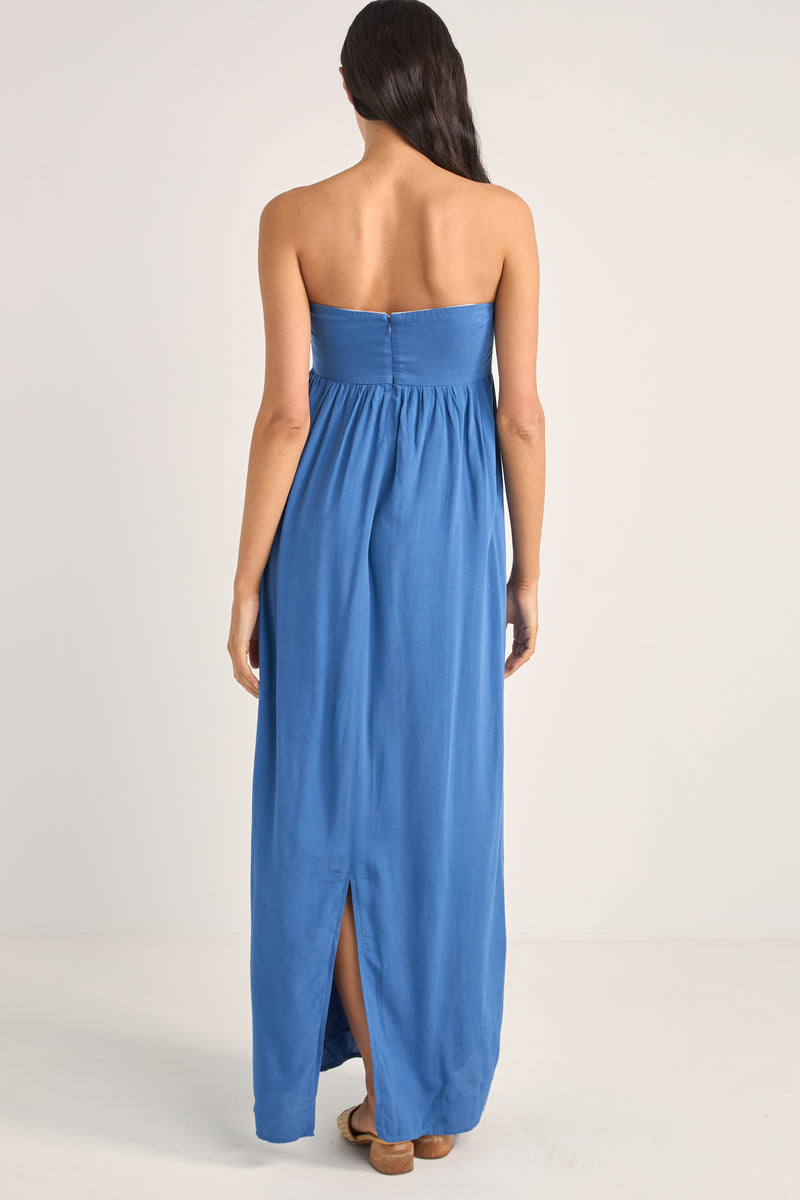 Lani Strapless Maxi Dress Blue