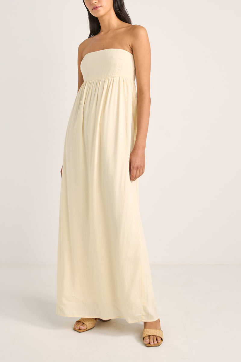 Lani Strapless Maxi Dress Cream