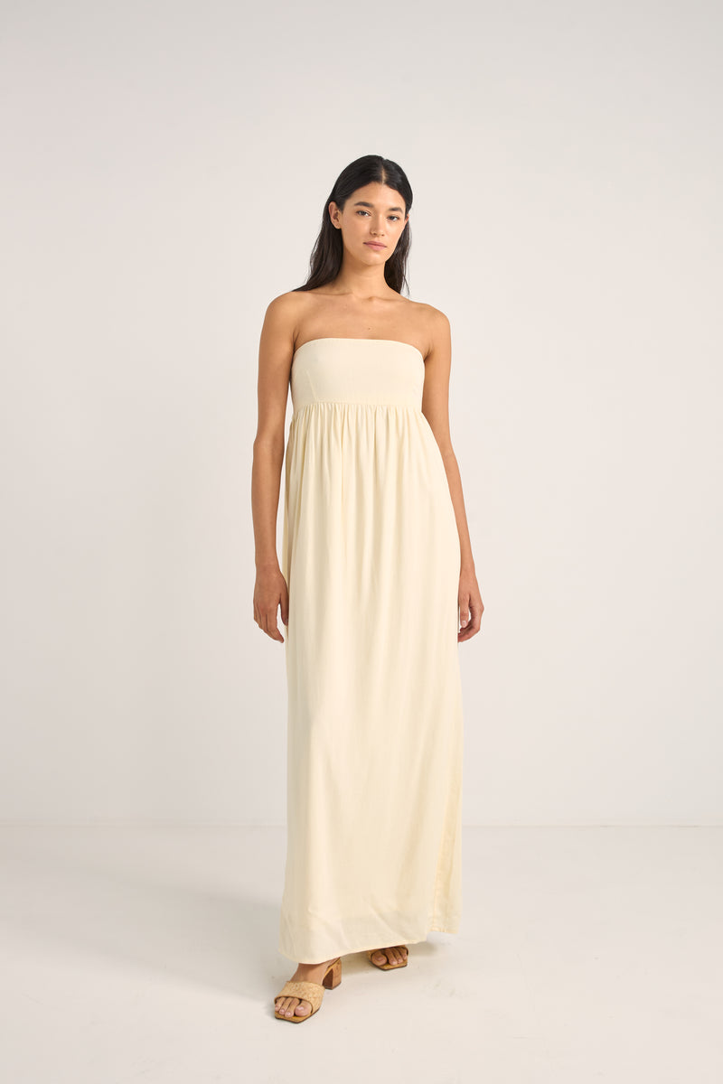 Lani Strapless Maxi Dress Cream