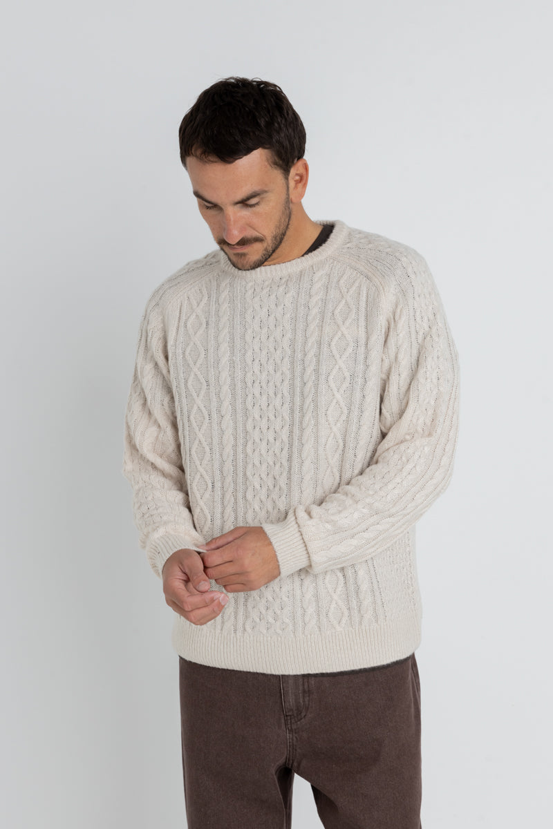 Mohair Fishermans Knit Natural