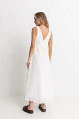 Fae Broderie Maxi Dress White