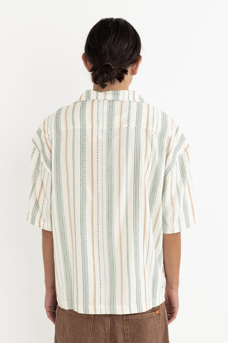 Relaxed Stripe Ss Shirt Olive