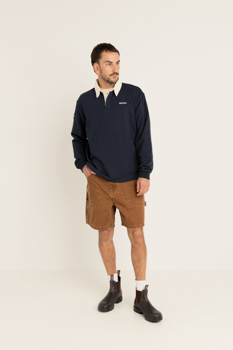 Vintage Rugby Ls Polo Indigo