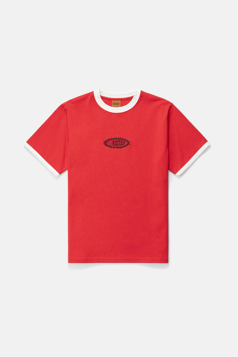 Sun Dome Ringer Vintage Ss T-Shirt Red