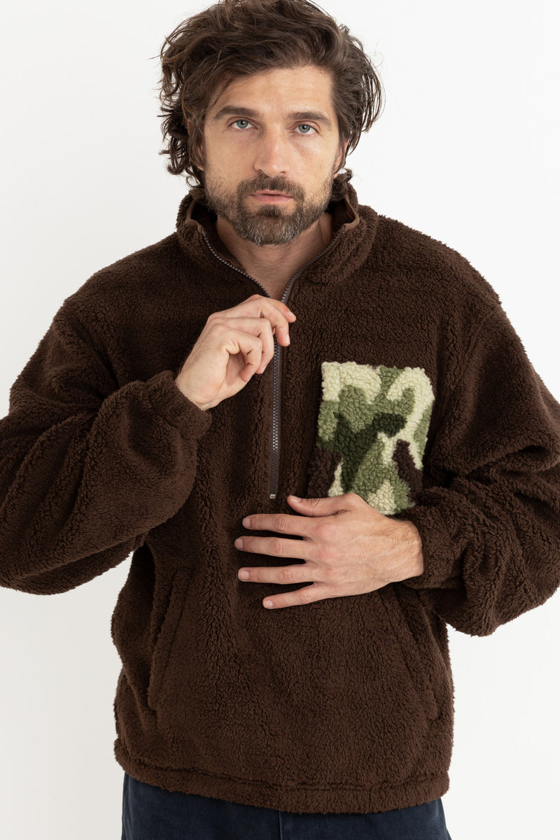 Noa Sherpa Pullover Chocolate