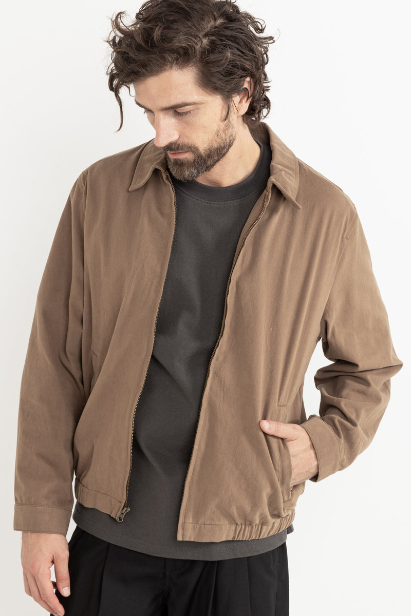 Twill Bomber Jacket Brown