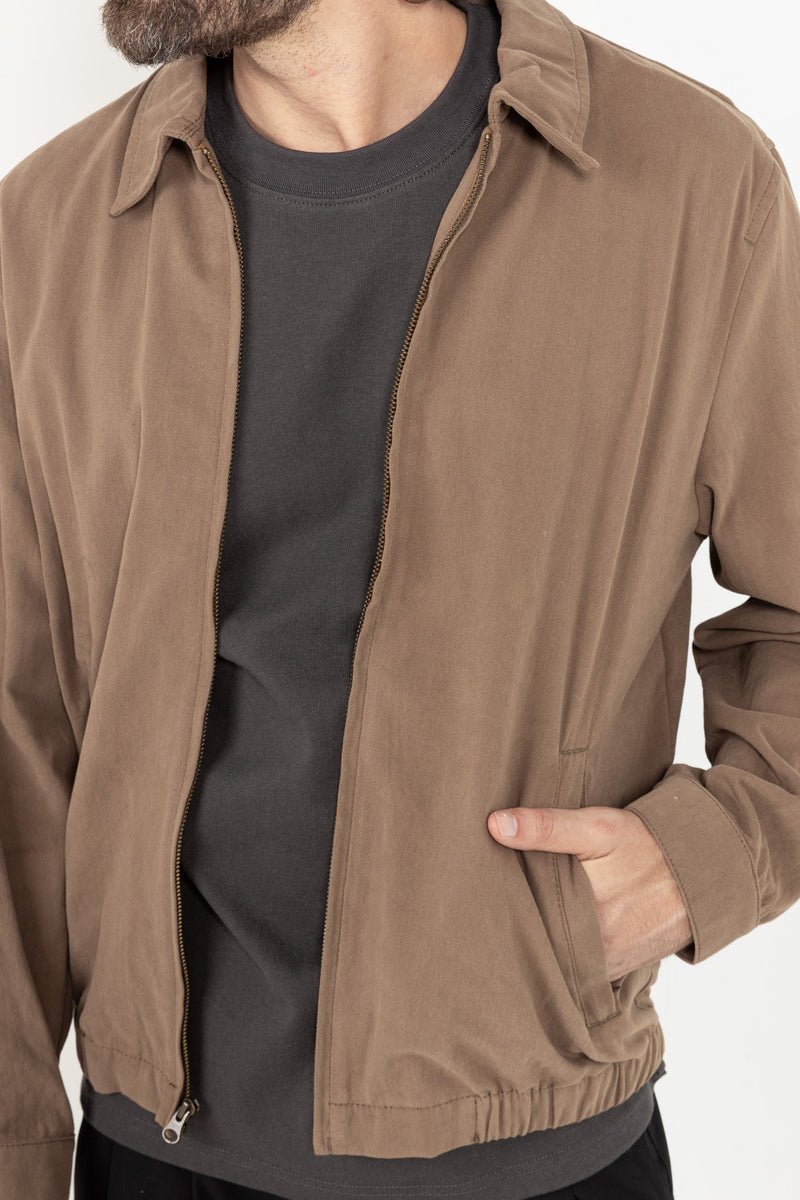 Twill Bomber Jacket Brown