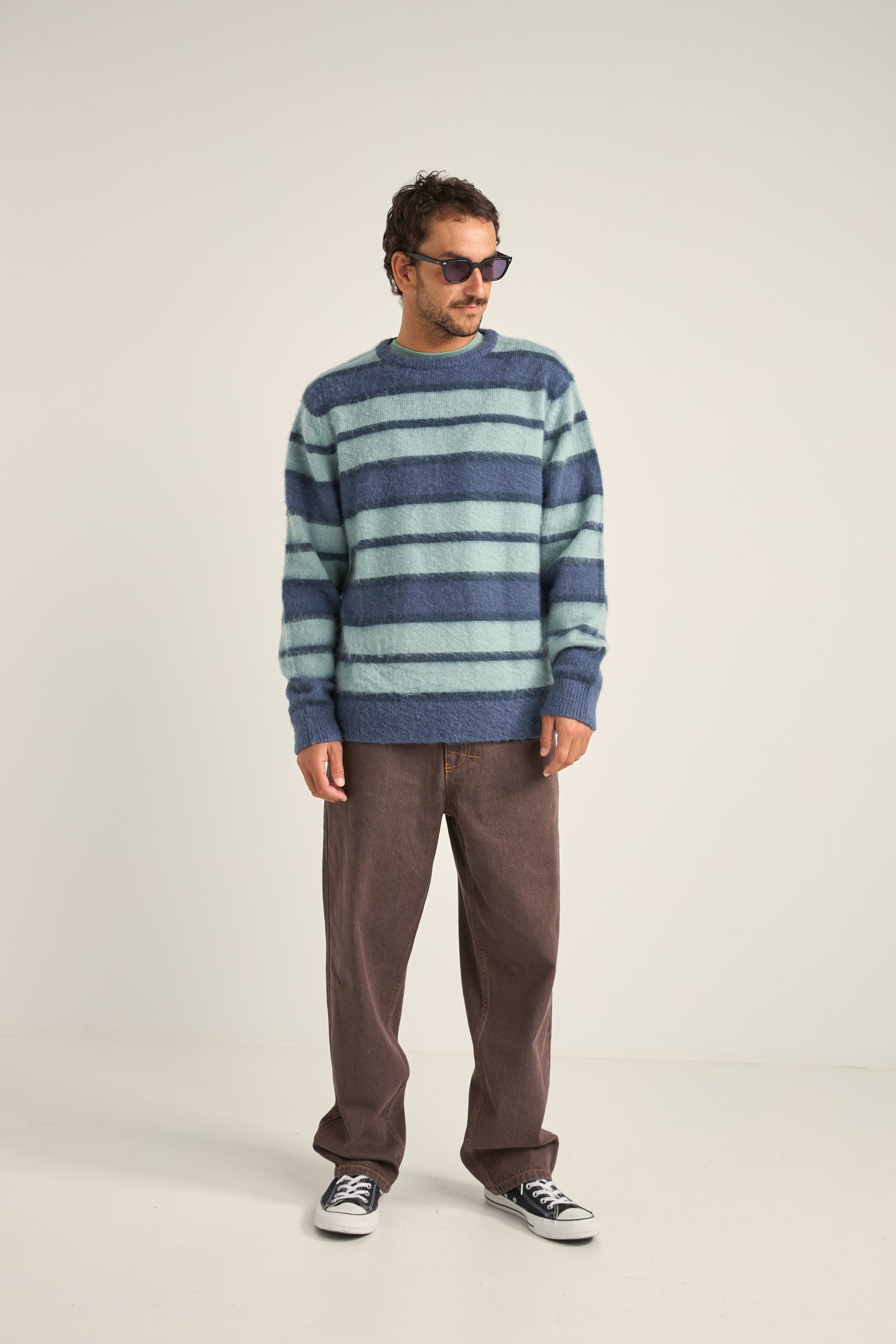 Harvey Mohair Stripe Knit Blue – Rhythm
