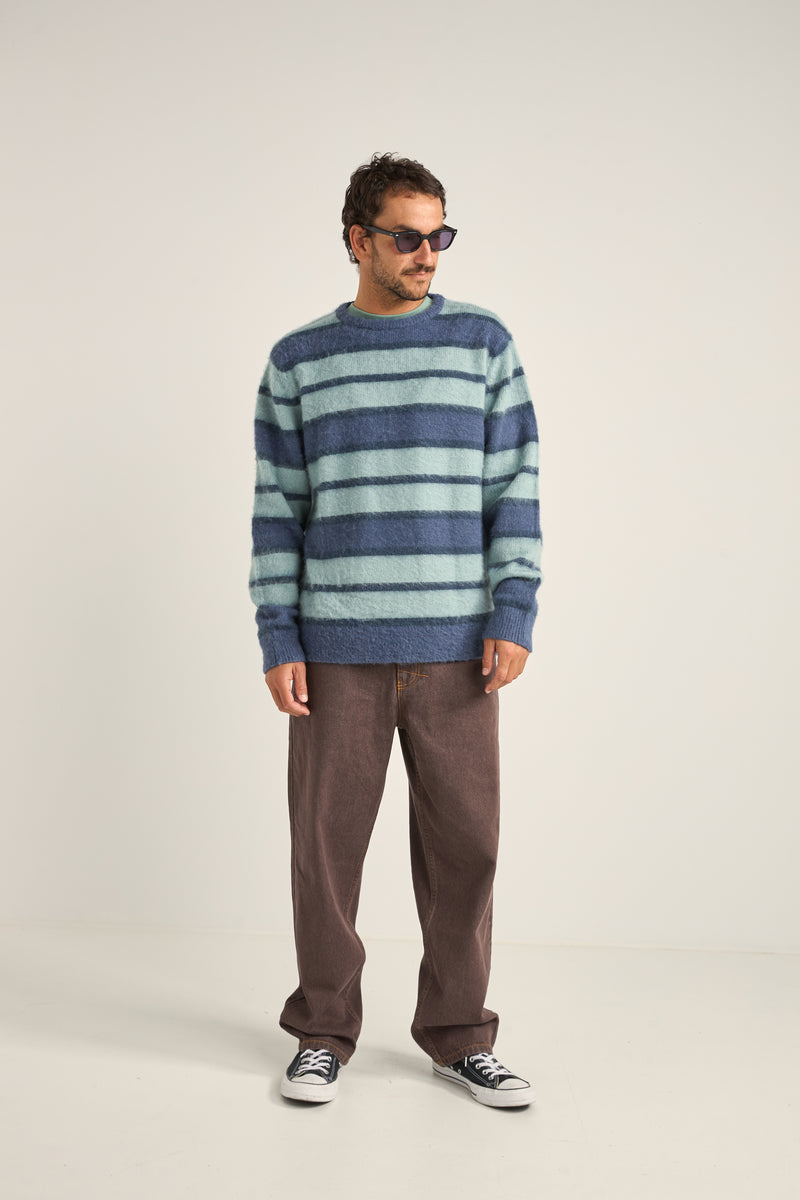 Harvey Mohair Stripe Knit Blue