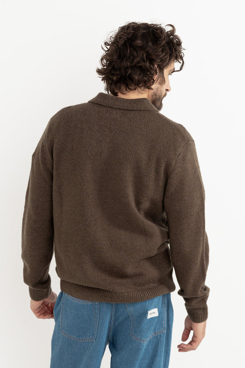 Quarter Zip Knit Dark Brown