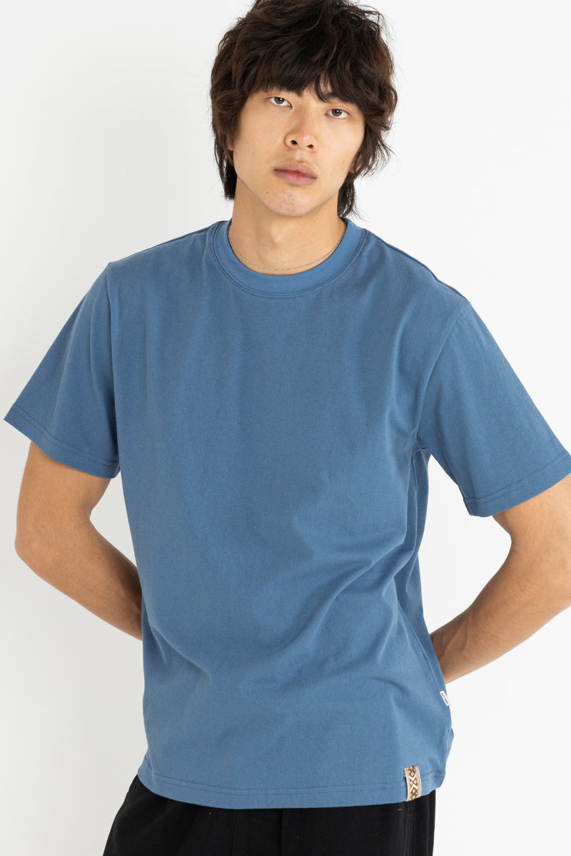 Woven Vintage Ss T-Shirt Vintage Blue