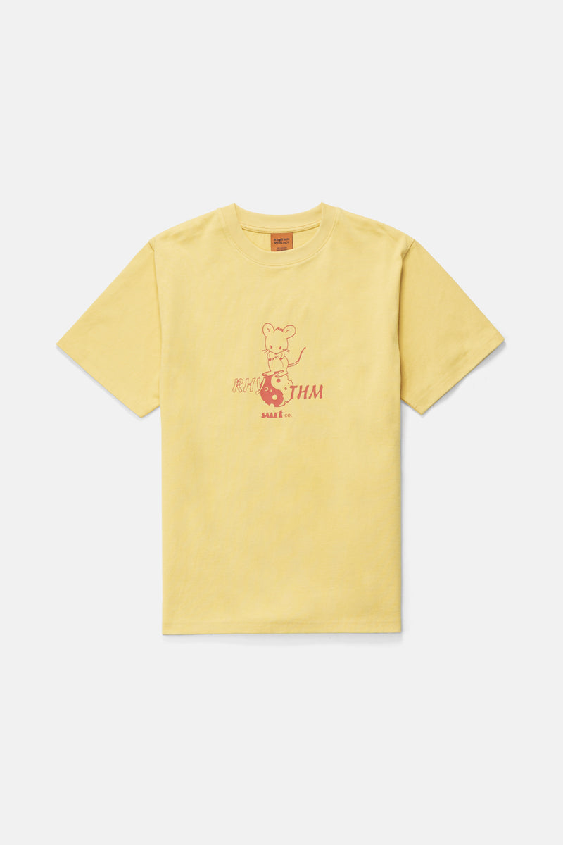 Peace And Fromage Vintage Ss T-Shirt Yellow