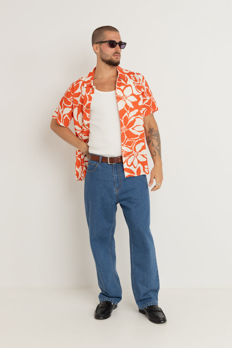 Bora Bora Ss Shirt Red Floral