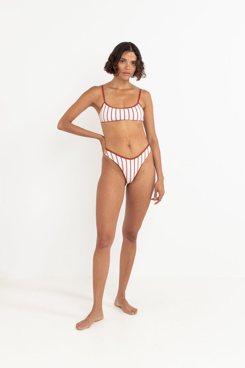 Leilani Stripe Hi Cut Pant Strawberry