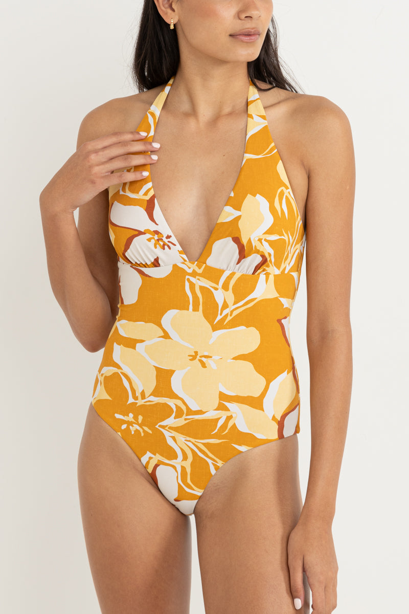 Daisy Floral One Piece  Yellow