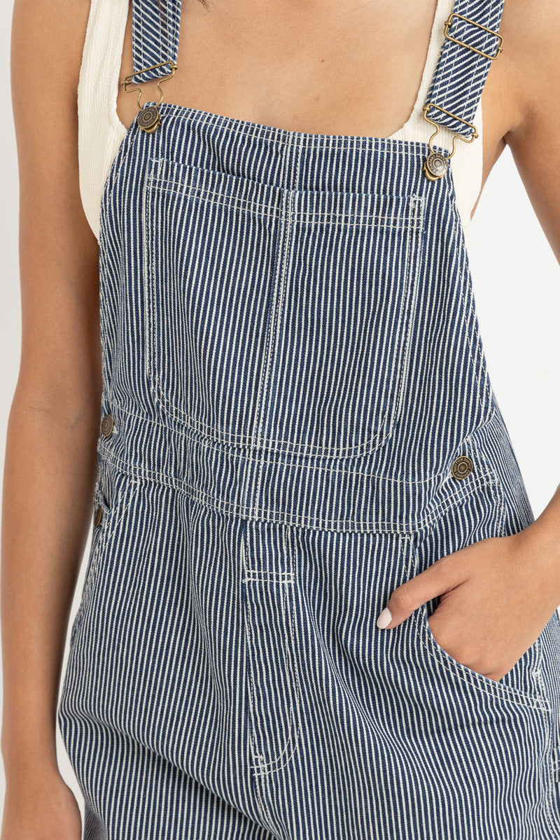 Marseille Short Overall Indigo Stripe