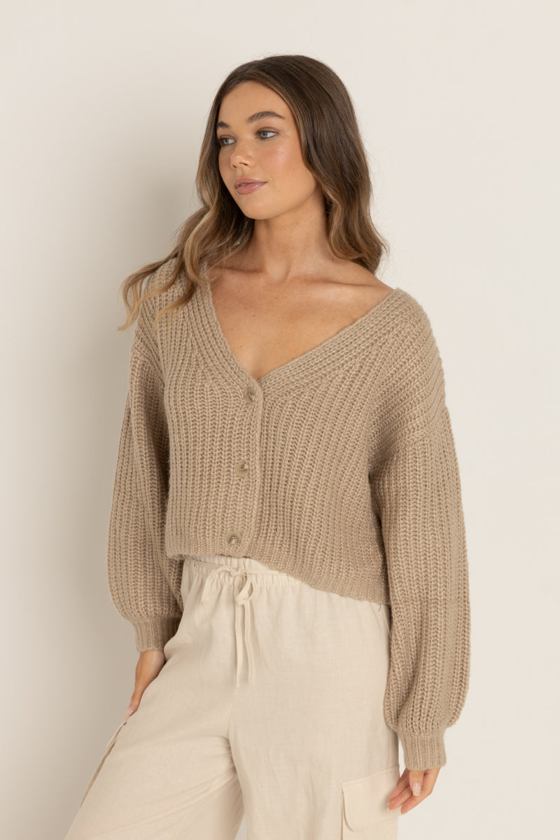 Eadie Oversized Knit Cardigan Cream