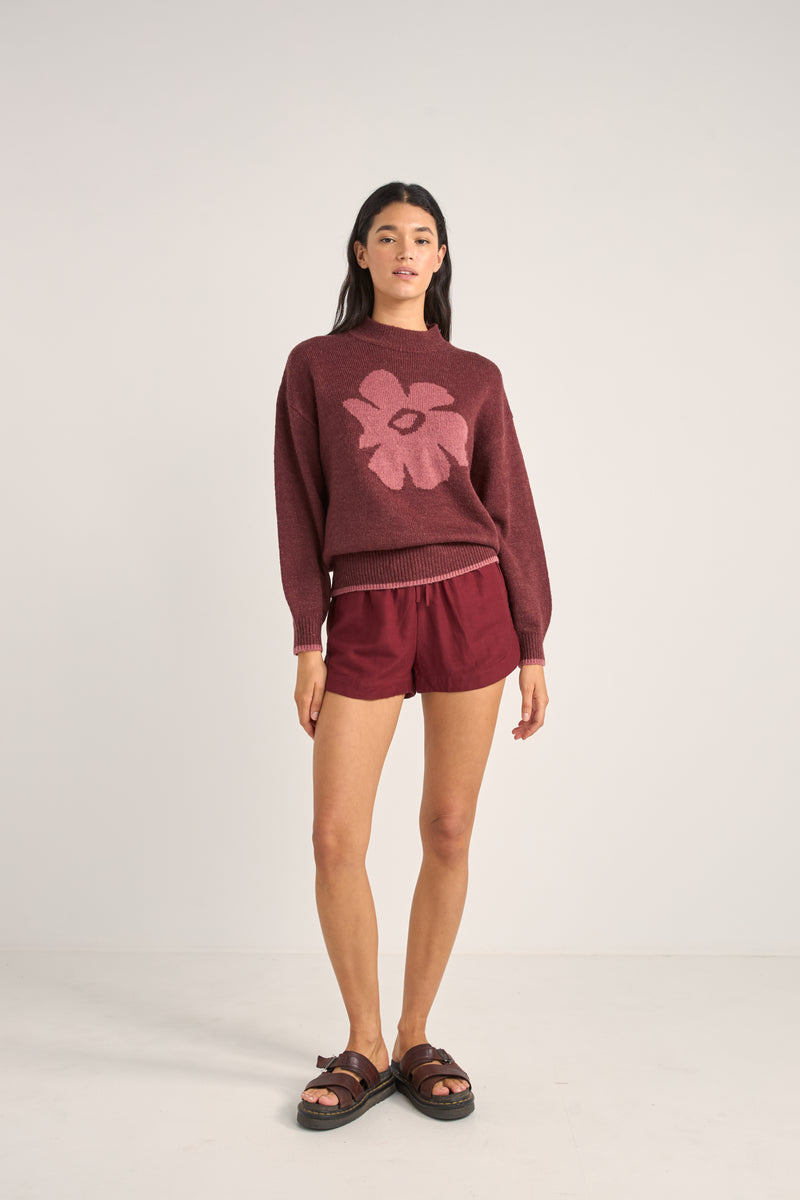 Juliet Floral Jumper Burgundy