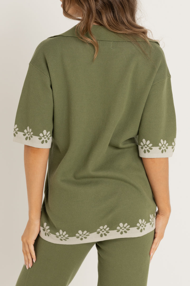 Superbloom Knit Ss Shirt Green