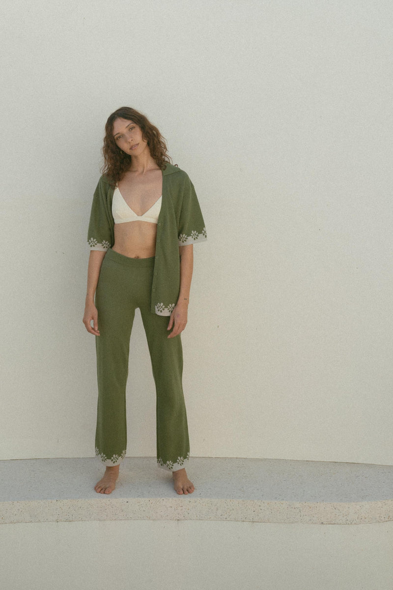 Superbloom Knit Pant Green