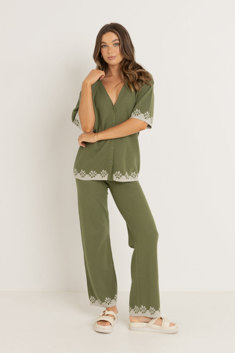 Superbloom Knit Pant Green