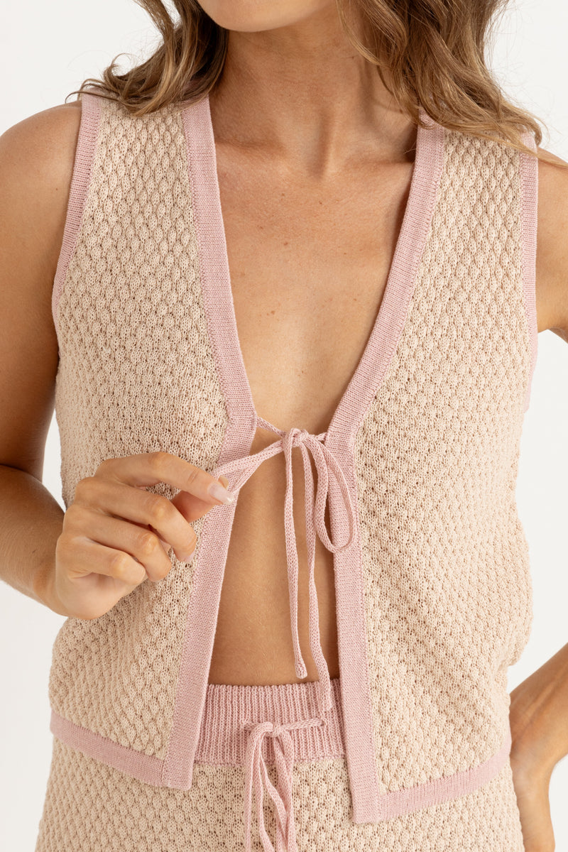 Clover Knit Vest Cream