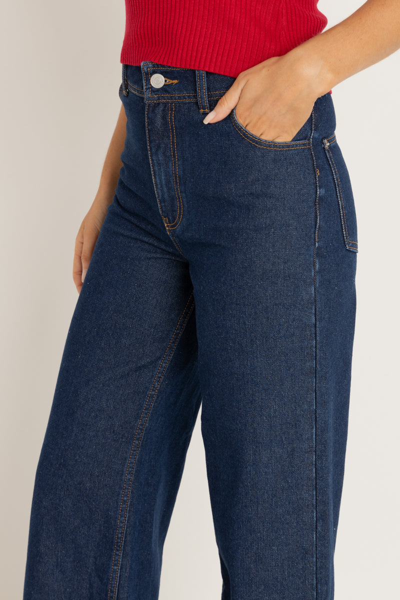 Turn Back Low Rise Pant Blue