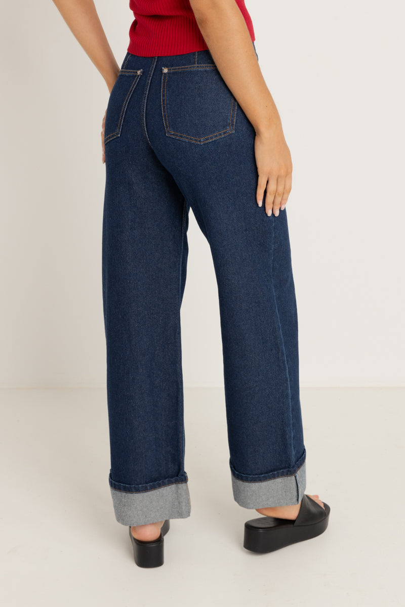 Turn Back Low Rise Pant Blue