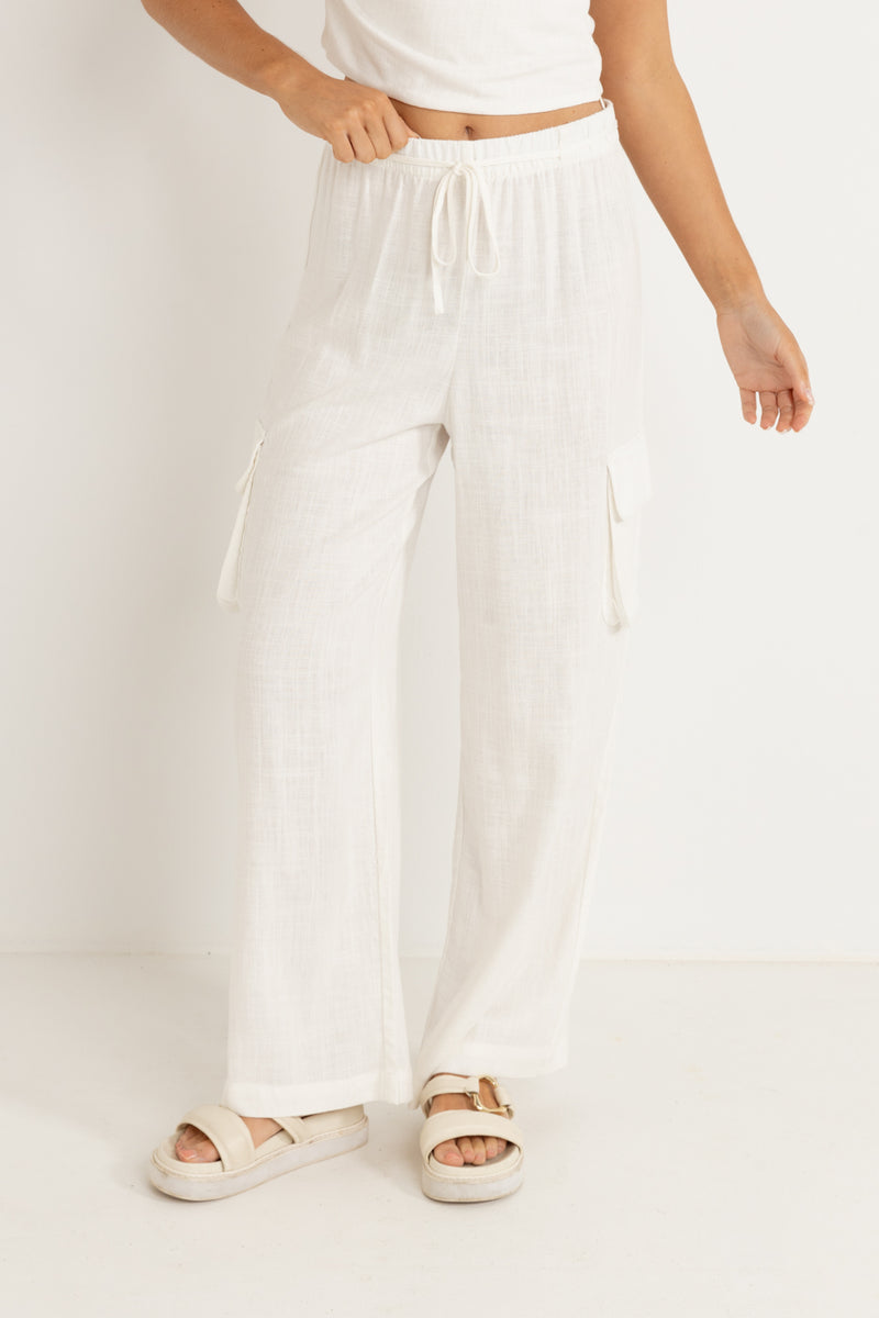 Primmy Linen Cargo Pant Cream