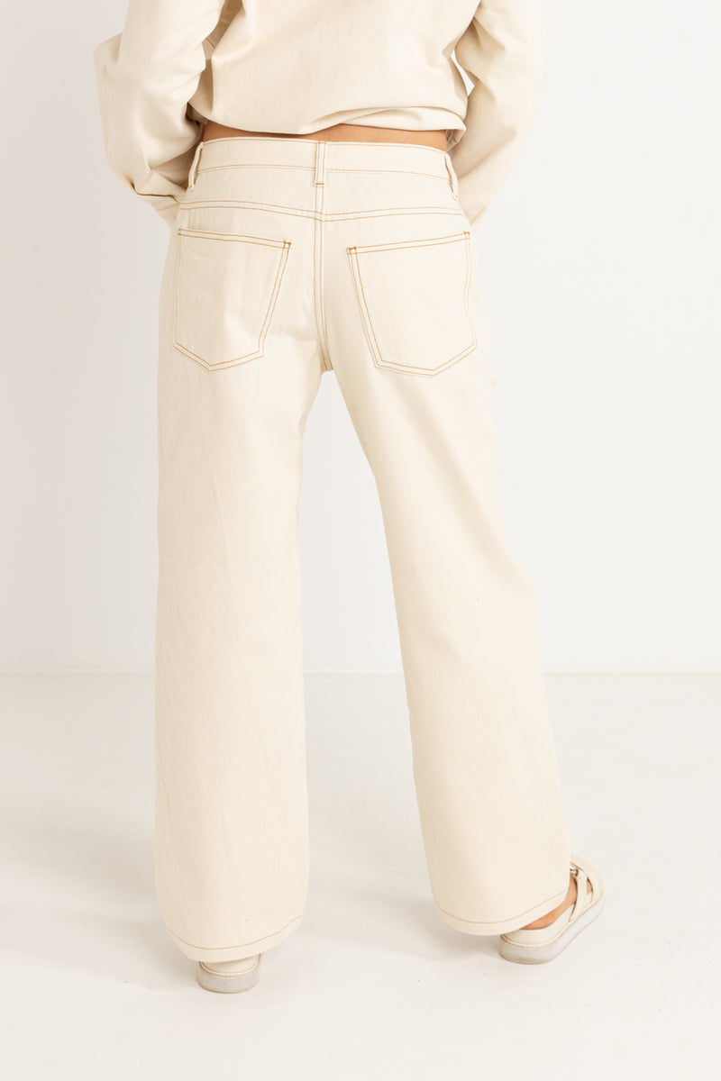 Benny Low Rise Denim Pant Bone