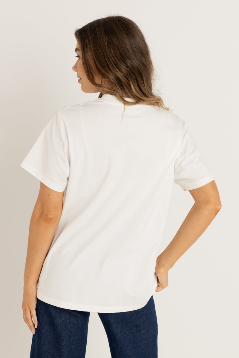 Flora Boyfriend Tee White