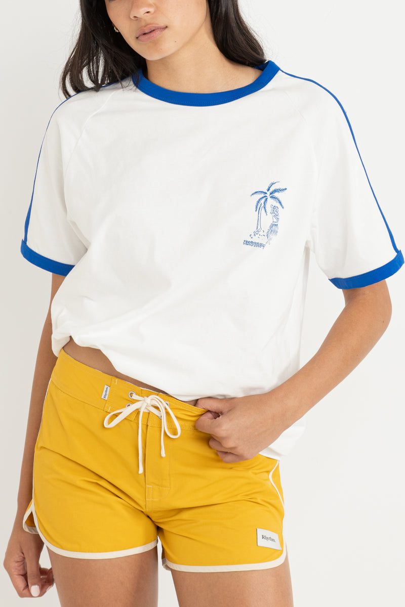 Under The Palm Ringer Tee Blue