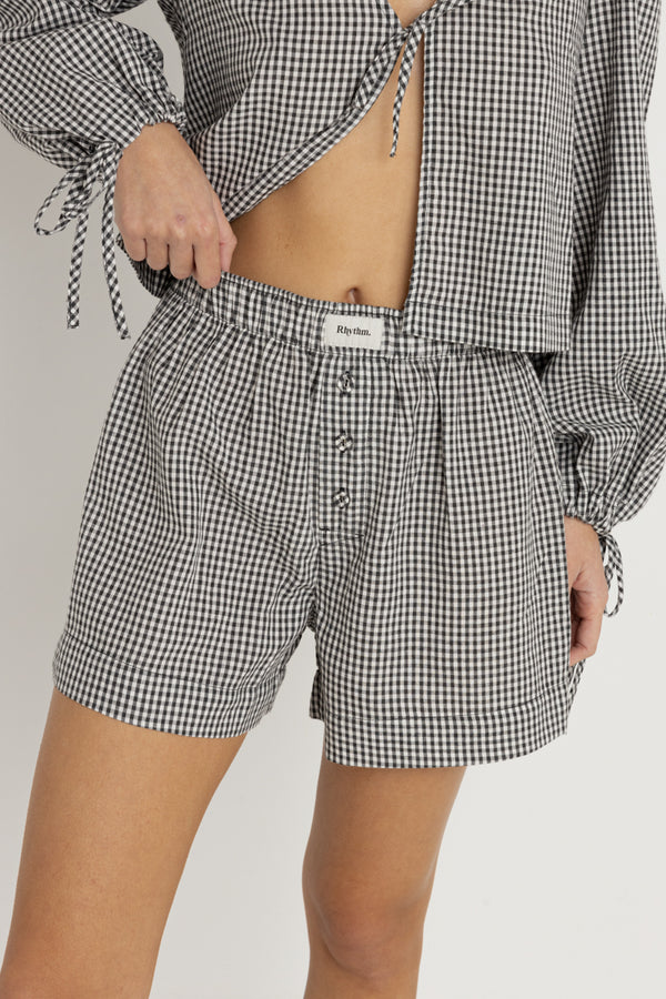 Gingham Boxer Short Black