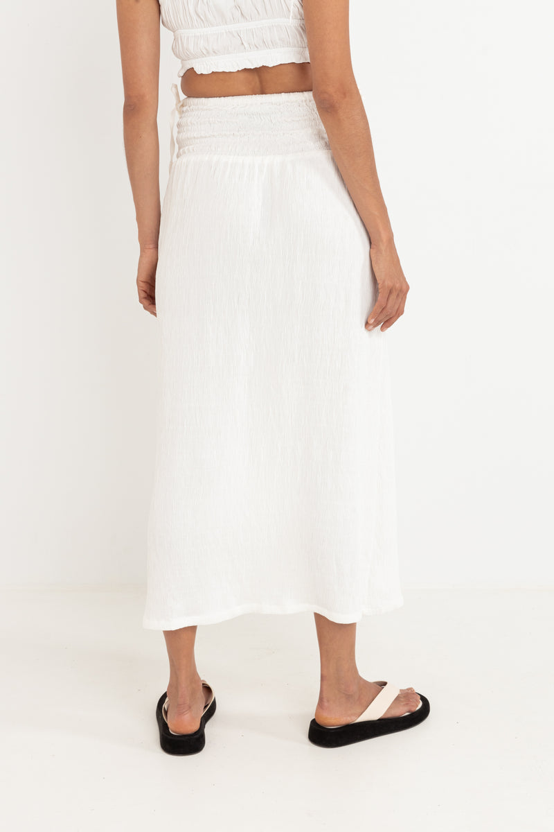 Alana Tie Side Maxi Skirt Cream