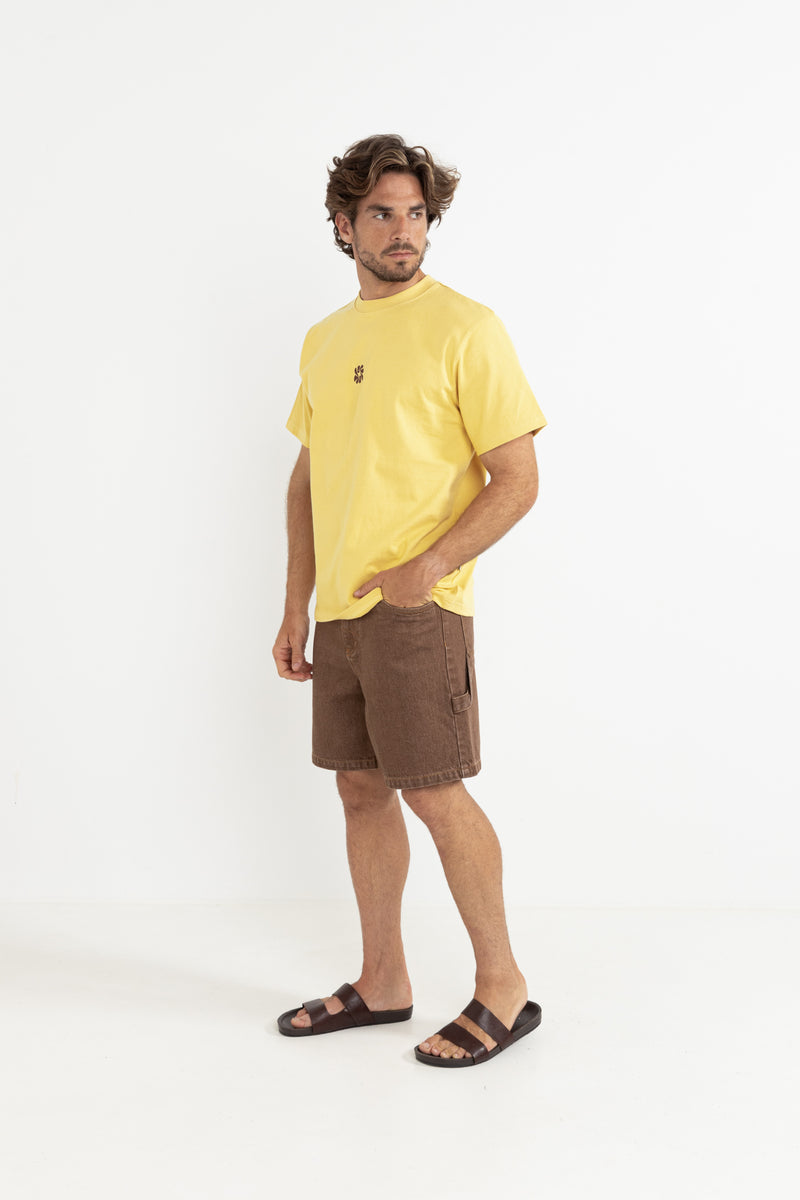 Traction Vintage Terry Ss T-Shirt Sunset Yellow